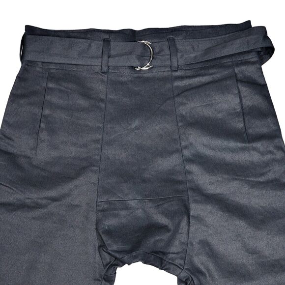 OAK NYC Mens Size XS Belted‎ Drop Crotch Panel Pants Cropped Black New With Tags - Picture 3 of 8